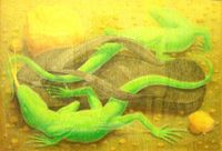 A sandália - 73cm x 103cm, pastel oleoso